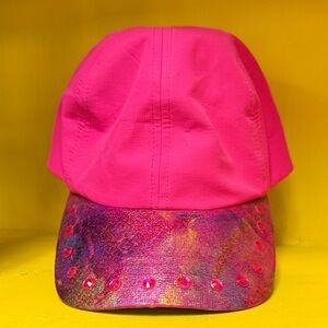 Vibrant Pink Cap with Multicolor Brim